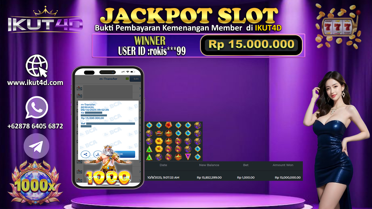 Ilustrasi kemenangan slot online Gates of Olympus 1000 di IKUT4D — slot demo server Thailand, slot gacor malam ini