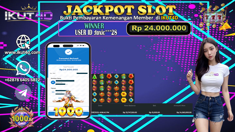 MegaWin Gates of Olympus 1000x di IKUT4D Slot Gacor 2025