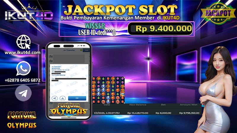 Kemenanga 9,4 jt di slot Fortune Olympus